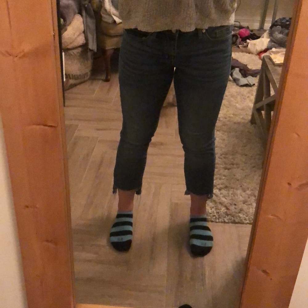 Short pre cut denim jeans
